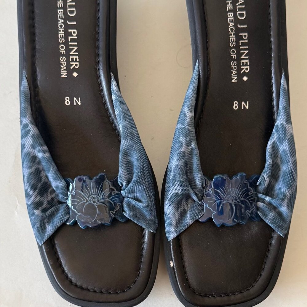 Donald Pliner Women's Slide Wedge Sandals, Blue Print, , Cassie-CB, 8N, Ba